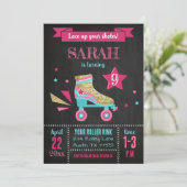 ローラースケートパーティーローラースケート誕生日 招待状 (スタンド正面)