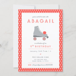 ローラースケートパーティー – サンゴ 招待状