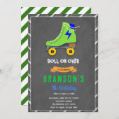 ローラースケートボーイパーティの招待状 招待状 (正面/裏面)