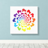 ローラースケートレインボーサークル キャンバスプリント (インサイチュ (ウッドフロア))