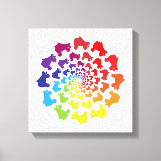 ローラースケートレインボーサークル キャンバスプリント (正面)