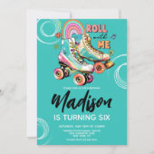 ローラースケートレインボーバースデーパーティー 招待状 (正面)