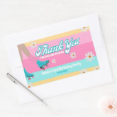 ローラースケートレインボー誕生日ビーフボックスラベル 長方形シール (封筒)