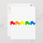 ローラースケートレインボー ポストカード (正面/裏面)