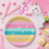 ローラースケートレトロレインボーバースデーパーティー ペーパープレート (パーティー)