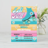 ローラースケートレトロレインボーバースデーパーティー 招待状 (スタンド正面)