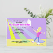 ローラースケートローラースケート5x7誕生日- Blonde 招待状 (スタンド正面)