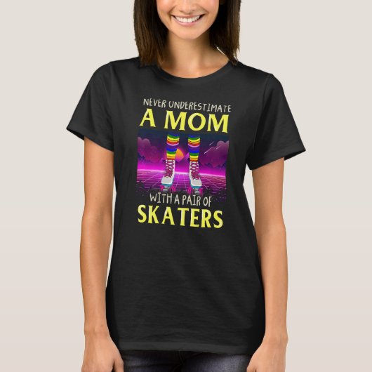 ローラースケートローラースケート80年代コーディネート70s P Tシャツ (正面)