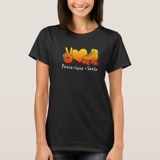 ローラースケートローラースケート80年代コーディネート70s P Tシャツ (正面)