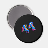 ローラースケートローラーブレーディングインラインスケートで滑るギフト マグネット (正面/裏面)