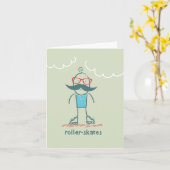 ローラースケート人 カード (黄色い花)