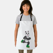 ローラースケート付きインラインスケーターとしてのパンダ エプロン (インサイチュ)