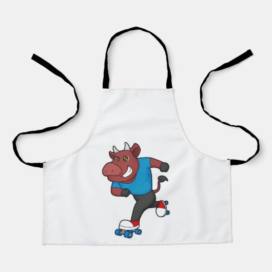 ローラースケート付きインラインスケートで滑るでブル エプロン (正面)