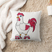 ローラースケート付きインラインスケートで滑るのルースター クッション (ブランケット)