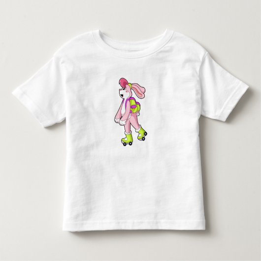 ローラースケート付きウサギ トドラーTシャツ (正面)