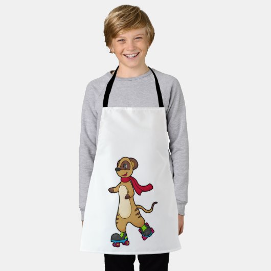 ローラースケート付きスケーターとしてのメルカット エプロン (着用した状態)