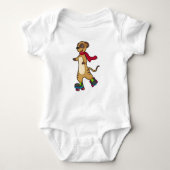 ローラースケート付きスケーターとしてのメルカット ベビーボディスーツ (正面)