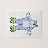 ローラースケート付きヒッポ ジグソーパズル (横)