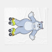 ローラースケート付きヒッポ フリースブランケット (正面(横))