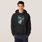 ローラースケート付きメリークリスマスロットワイラー子犬 パーカ (正面フル)