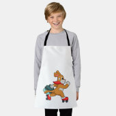 ローラースケート付き犬 エプロン (着用した状態)