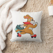 ローラースケート付き犬 クッション (ブランケット)