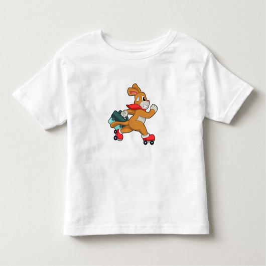 ローラースケート付き犬 トドラーTシャツ (正面)