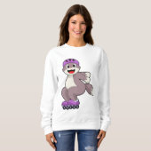 ローラースケート付き猫 スウェットシャツ (正面フル)