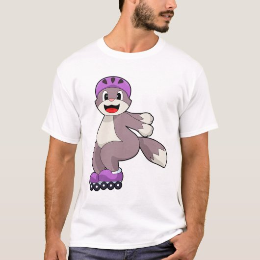 ローラースケート付き猫 Tシャツ (正面)
