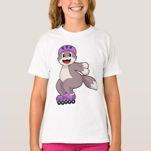 ローラースケート付き猫 Tシャツ (正面)