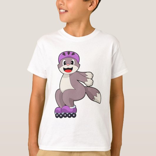 ローラースケート付き猫 Tシャツ (正面)