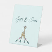 ローラースケート動物をテーマにした赤ちゃんシャワー 台座サイン (正面)