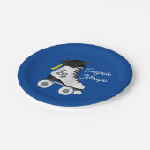 ローラースケート卒業パーティースケートで滑るリンク青 ペーパープレート (アングル)