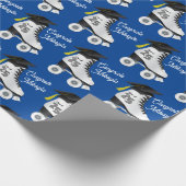 ローラースケート卒業パーティースケートで滑るリンク青 ラッピングペーパー (角)