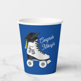 ローラースケート卒業パーティースケートで滑るリンク青 紙コップ