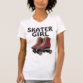 ローラースケート女子Tシャツ、スケーター女子 Tシャツ (正面)