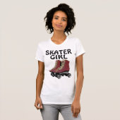 ローラースケート女子Tシャツ、スケーター女子 Tシャツ (正面フル)