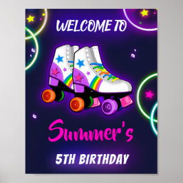ローラースケート歓迎パーティーサイン女の子sk8ポスター ポスター