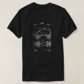 ローラースケート特許アートワーク Tシャツ (デザイン正面)