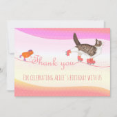 ローラースケート猫とモルモットサンキューカード 招待状 (正面)