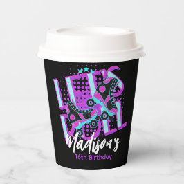 ローラースケート甘い16テーマ誕生日パーティー 紙コップ
