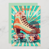 ローラースケート誕生日パーティカスタムー 招待状 (正面/裏面)