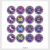 ローラースケート誕生日パーティステッカー2.5"円 シール (シート)