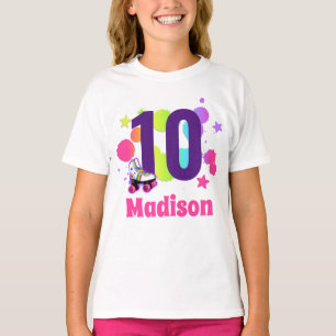 ローラースケート誕生日パーティーの年齢シャツ Tシャツ