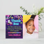 ローラースケート誕生日パーティーサンキューカード サンキューカード (スタンド正面)