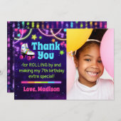 ローラースケート誕生日パーティーサンキューカード サンキューカード (正面/裏面)