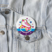 ローラースケート誕生日パーティーピンバックボタン 缶バッジ (インサイチュ)
