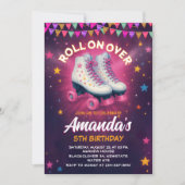 ローラースケート誕生日パーティー – スター銀河系 招待状 (正面)