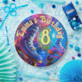 ローラースケート誕生日パーティー ペーパープレート (パーティー)