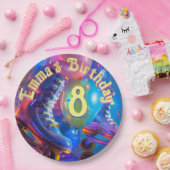 ローラースケート誕生日パーティー ペーパープレート (パーティー)